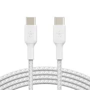 Belkin BOOST CHARGE USB-C/USB-C kabel, 1m, bílý - odolný