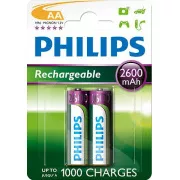 Philips dobíjecí baterie AA 2600mAh, NiMH - 2ks