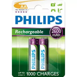 Philips dobíjecí baterie AA 2600mAh, NiMH - 2ks Philips dobíjecí baterie AA 2600mAh, NiMH - 2ks