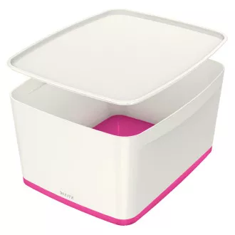 LEITZ Úložný box s víkem MyBox, velikost L, bílá/růžová LEITZ Úložný box s víkem MyBox, velikost L, bílá/růžová