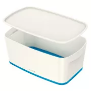 LEITZ Úložný box s víkem MyBox, velikost S, bílá/modrá