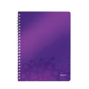 LEITZ Blok WOW A4, PP, linka, purpurová
