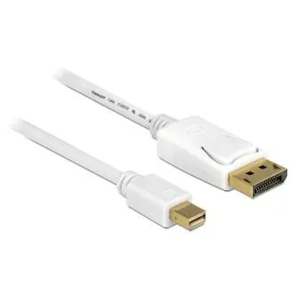 Delock kabel mini Displayport samec > Displayport samec 1 m, bílý Delock kabel mini Displayport samec > Displayport samec 1 m, bílý