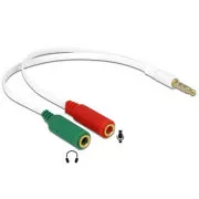 Delock adaptér sluchátek 1 x 3.5 mm 4 pin Stereo jack samec > 2 x 3.5 mm 3 pin Stereo jack samice (iPhone)