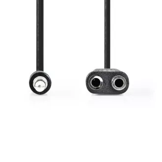 Nedis CAGB22100BK02 - Stereofonní Audio Kabel | 3,5mm Zástrčka - 2× 3,5mm Zásuvka | 0,2 m | Černá barva Nedis CAGB22100BK02 - Stereofonní Audio Kabel | 3,5mm Zástrčka - 2× 3,5mm Zásuvka | 0,2 m | Černá barva