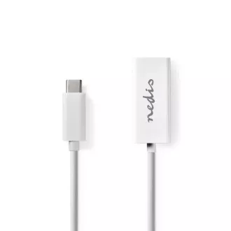 Nedis CCGB64950WT02 - Síťový adaptér USB | USB 3.2 Gen 1 | 1000 Mbps | USB-C Zástrčka | RJ45 Zásuvka | 0.20 m | Bílá