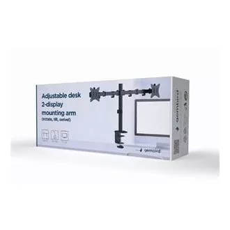 GEMBIRD Držák 2 monitorů na stůl MA-D2-01, naklápěcí, až do 32" a 9kg, černý