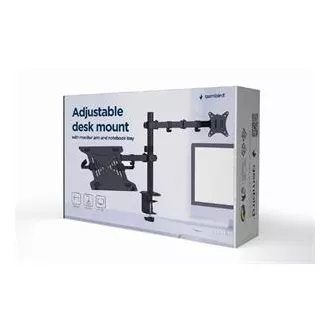 GEMBIRD Držák 3 monitorů na stůl s podstavcem pro notebook MA-DA-03, naklápěcí, až do 32" a 9kg, černý GEMBIRD Držák 3 monitorů na stůl s podstavcem pro notebook MA-DA-03, naklápěcí, až do 32" a 9kg, černý