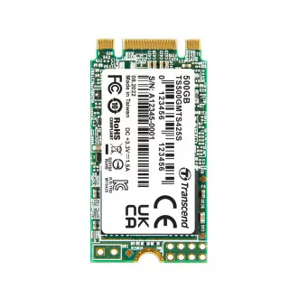 TRANSCEND MTS425S 500GB SSD disk M.2 2242, SATA III 6Gb/s (3D TLC), 530MB/s R, 480MB/s W