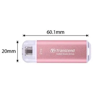 Transcend ESD300P 2TB, External SSD, USB 10Gbps, Type C, 1050MB/R, 950MB/W, růžový Transcend ESD300P 2TB, External SSD, USB 10Gbps, Type C, 1050MB/R, 950MB/W, růžový