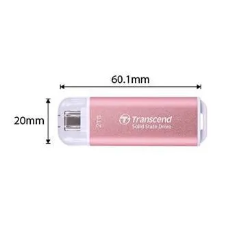 Transcend ESD300P 2TB, External SSD, USB 10Gbps, Type C, 1050MB/R, 950MB/W, růžový Transcend ESD300P 2TB, External SSD, USB 10Gbps, Type C, 1050MB/R, 950MB/W, růžový