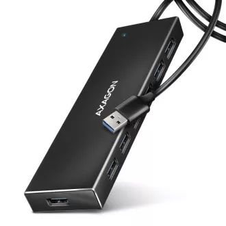 AXAGON HUE-F7A, 7x USB 3.2 Gen 1 ALU FLAT CHARGING hub, micro USB napájecí konektor, kabel USB-A 1m AXAGON HUE-F7A, 7x USB 3.2 Gen 1 ALU FLAT CHARGING hub, micro USB napájecí konektor, kabel USB-A 1m