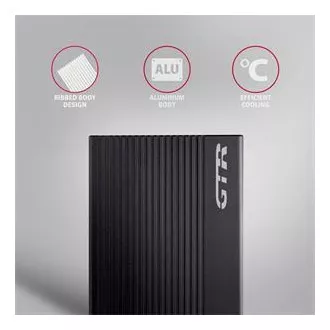 AXAGON EE25-GTR, USB-C 10Gbps - SATA 6G 2.5" RIBBED box, černý AXAGON EE25-GTR, USB-C 10Gbps - SATA 6G 2.5" RIBBED box, černý
