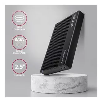 AXAGON EE25-GTR, USB-C 10Gbps - SATA 6G 2.5" RIBBED box, černý AXAGON EE25-GTR, USB-C 10Gbps - SATA 6G 2.5" RIBBED box, černý