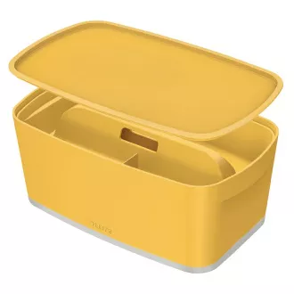 LEITZ Úložný box s víkem MyBox Cosy + Organizér s držadlem, velikost S, teplá žlutá LEITZ Úložný box s víkem MyBox Cosy + Organizér s držadlem, velikost S, teplá žlutá