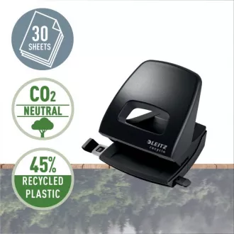 LEITZ Ekologická děrovačka NeXXt RECYCLE, 30 listů, černá LEITZ Ekologická děrovačka NeXXt RECYCLE, 30 listů, černá