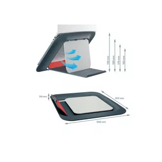 LEITZ Nastavitelný stojan pod notebook ERGO Cosy, sametově šedá LEITZ Nastavitelný stojan pod notebook ERGO Cosy, sametově šedá