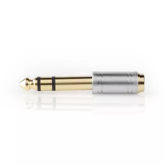 Nedis CAGC23930ME- Stereo Audio Adaptér| Muž 6,35 mm | 3,5 mm Zásuvka | Pozlacené | Přímý | Kov | Stříbrná | 1 ks
