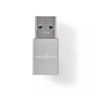Nedis CCGB60925GY - USB-C Adaptér| USB 3.2 Gen 1 | USB-A Zástrčka | USB-C Zásuvka | 5 Gbps | Kulatý | Poniklované