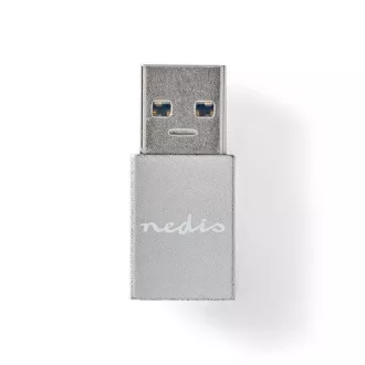 Nedis CCGB60925GY - USB-C Adaptér| USB 3.2 Gen 1 | USB-A Zástrčka | USB-C Zásuvka | 5 Gbps | Kulatý | Poniklované