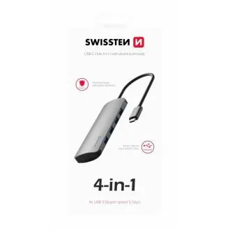 SWISSTEN USB-C HUB 4-IN-1 (4x USB 3.0) ALUMINIUM SWISSTEN USB-C HUB 4-IN-1 (4x USB 3.0) ALUMINIUM