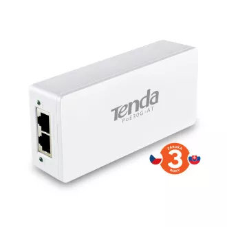 Tenda PoE30G-AT - Gigabit Power Injector, 30W, 48V, 802.3at/802.3af,PD Autodet., 2x GbE LAN Tenda PoE30G-AT - Gigabit Power Injector, 30W, 48V, 802.3at/802.3af,PD Autodet., 2x GbE LAN