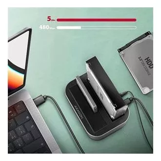 AXAGON ADSA-DC, USB-C 5Gbps - 2x SATA 6G 2.5"/3.5" SSD/HDD CLONE DUAL dokovací stanice AXAGON ADSA-DC, USB-C 5Gbps - 2x SATA 6G 2.5"/3.5" SSD/HDD CLONE DUAL dokovací stanice