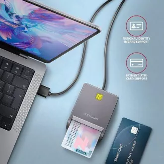 AXAGON CRE-SM3T, USB-A FlatReader čtečka kontaktních karet Smart card (eObčanka), kabel 1.3m AXAGON CRE-SM3T, USB-A FlatReader čtečka kontaktních karet Smart card (eObčanka), kabel 1.3m