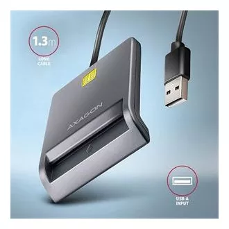 AXAGON CRE-SM3T, USB-A FlatReader čtečka kontaktních karet Smart card (eObčanka), kabel 1.3m AXAGON CRE-SM3T, USB-A FlatReader čtečka kontaktních karet Smart card (eObčanka), kabel 1.3m