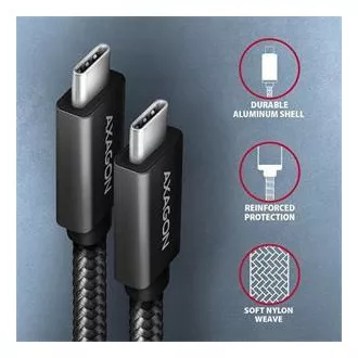 AXAGON BUCM32-CM05AB, SPEED+ kabel USB-C <-> USB-C, 0.5m, USB 20Gbps, PD 100W 5A, 4K HD, ALU, oplet, černý AXAGON BUCM32-CM05AB, SPEED+ kabel USB-C <-> USB-C, 0.5m, USB 20Gbps, PD 100W 5A, 4K HD, ALU, oplet, černý
