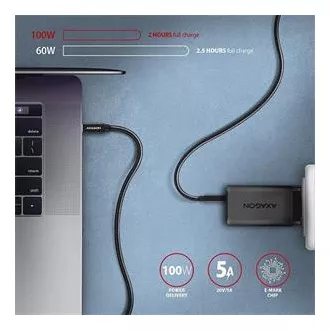 AXAGON BUCM32-CM05AB, SPEED+ kabel USB-C <-> USB-C, 0.5m, USB 20Gbps, PD 100W 5A, 4K HD, ALU, oplet, černý AXAGON BUCM32-CM05AB, SPEED+ kabel USB-C <-> USB-C, 0.5m, USB 20Gbps, PD 100W 5A, 4K HD, ALU, oplet, černý