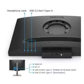 BenQ LCD LED RD240Q 24,1" IPS/2560x1600/5ms/DP/HDMI/2xUSB-C/3xUSB 3.0/pivot/95% DCI-P3/Daisy Chain/pro programatory/černá