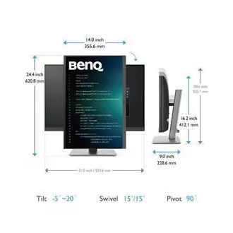 BenQ LCD LED RD240Q 24,1" IPS/2560x1600/5ms/DP/HDMI/2xUSB-C/3xUSB 3.0/pivot/95% DCI-P3/Daisy Chain/pro programatory/černá