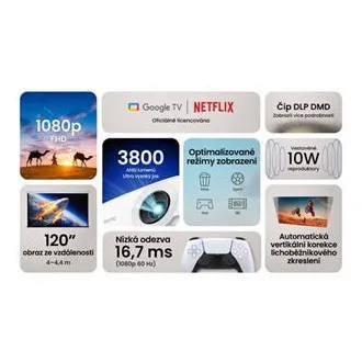 BenQ DLP Projektor TH575i 1920x1080 FHD/3800 ANSI lm/1.49÷1.64/15000:1/HDMI/repro - projektor pro domácí kino a PS5/Xbox
