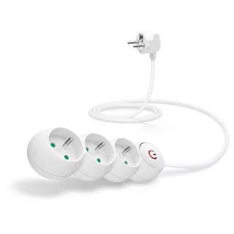 CONNECT IT prodlužovací kabel 230 V, 3 zásuvky, 1,5 m, s vypínačem (bílý) CONNECT IT prodlužovací kabel 230 V, 3 zásuvky, 1,5 m, s vypínačem (bílý)