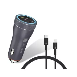 CONNECT IT InCarz DUPLEX nabíječka do auta, 2x USB-C, 1x Lightning, ANTRACITOVÁ CONNECT IT InCarz DUPLEX nabíječka do auta, 2x USB-C, 1x Lightning, ANTRACITOVÁ