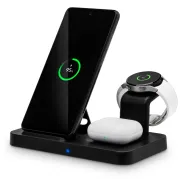 CONNECT IT MultiCharge 3v1 bezdrátová Qi nabíječka pro SAMSUNG, ČERNÁ