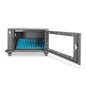 DIGITUS Nabíjecí vozík, 14", USB-C, elektronický PIN zámek,16 nabíjecích základen, ventilátor, 384 x 550 x 375 mm, černá DIGITUS Nabíjecí vozík, 14", USB-C, elektronický PIN zámek,16 nabíjecích základen, ventilátor, 384 x 550 x 375 mm, černá
