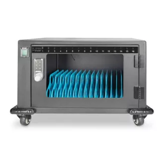 DIGITUS Nabíjecí vozík, 14", USB-C, elektronický PIN zámek,16 nabíjecích základen, ventilátor, 384 x 550 x 375 mm, černá DIGITUS Nabíjecí vozík, 14", USB-C, elektronický PIN zámek,16 nabíjecích základen, ventilátor, 384 x 550 x 375 mm, černá