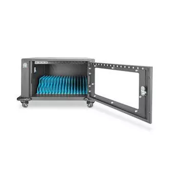 DIGITUS Nabíjecí vozík, 14", USB-C, elektronický PIN zámek,16 nabíjecích základen, ventilátor, 384 x 550 x 375 mm, černá DIGITUS Nabíjecí vozík, 14", USB-C, elektronický PIN zámek,16 nabíjecích základen, ventilátor, 384 x 550 x 375 mm, černá