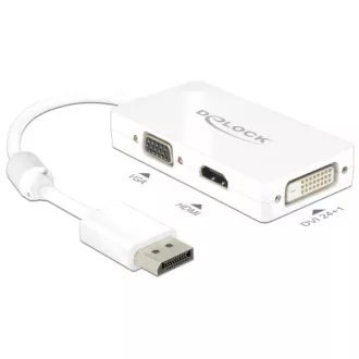 Delock Adaptér Displayport 1.1 samec > VGA / HDMI / DVI samice pasivní bílá