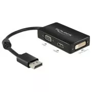 Delock Adaptér Displayport 1.1 samec > VGA / HDMI / DVI samice pasivní černý
