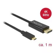 Delock kabel USB Type-C™ samec > Displayport samec (DP Alt Mode) 4K 60 Hz 1 m černý