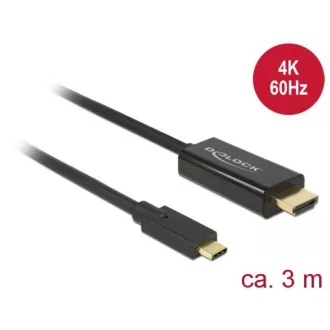 Delock Kabel USB Type-C™ samec > HDMI samec (DP Alt Mód) 4K 60 Hz 3 m černý Delock Kabel USB Type-C™ samec > HDMI samec (DP Alt Mód) 4K 60 Hz 3 m černý