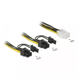 Delock PCI Express napájecí kabel 6 pin samice > 2 x 8 pin samec 15 cm