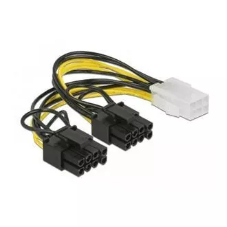 Delock PCI Express napájecí kabel 6 pin samice > 2 x 8 pin samec 15 cm