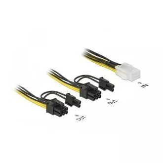 Delock PCI Express napájecí kabel 6 pin samice > 2 x 8 pin samec 15 cm