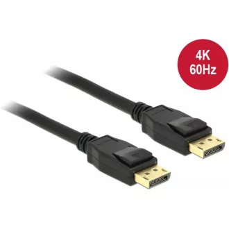 Delock Displayport 1.2 kabel samec > Displayport samec 4K 60 Hz 1,5 m Delock Displayport 1.2 kabel samec > Displayport samec 4K 60 Hz 1,5 m