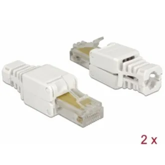 Delock RJ45 samec Cat.5e UTP bez použití nástrojů 2 kusy Delock RJ45 samec Cat.5e UTP bez použití nástrojů 2 kusy