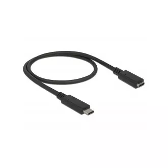 Delock Prodlužovací kabel SuperSpeed USB (USB 3.1 Gen 1) USB Type-C™ samec > port samice 3 A 0,5 m černý Delock Prodlužovací kabel SuperSpeed USB (USB 3.1 Gen 1) USB Type-C™ samec > port samice 3 A 0,5 m černý
